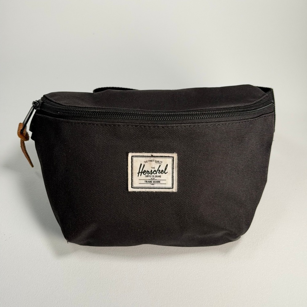 Herschel Supply Co Seventeen Fanny Pack Black Canvas Hip Belt Bag Travel Hiking